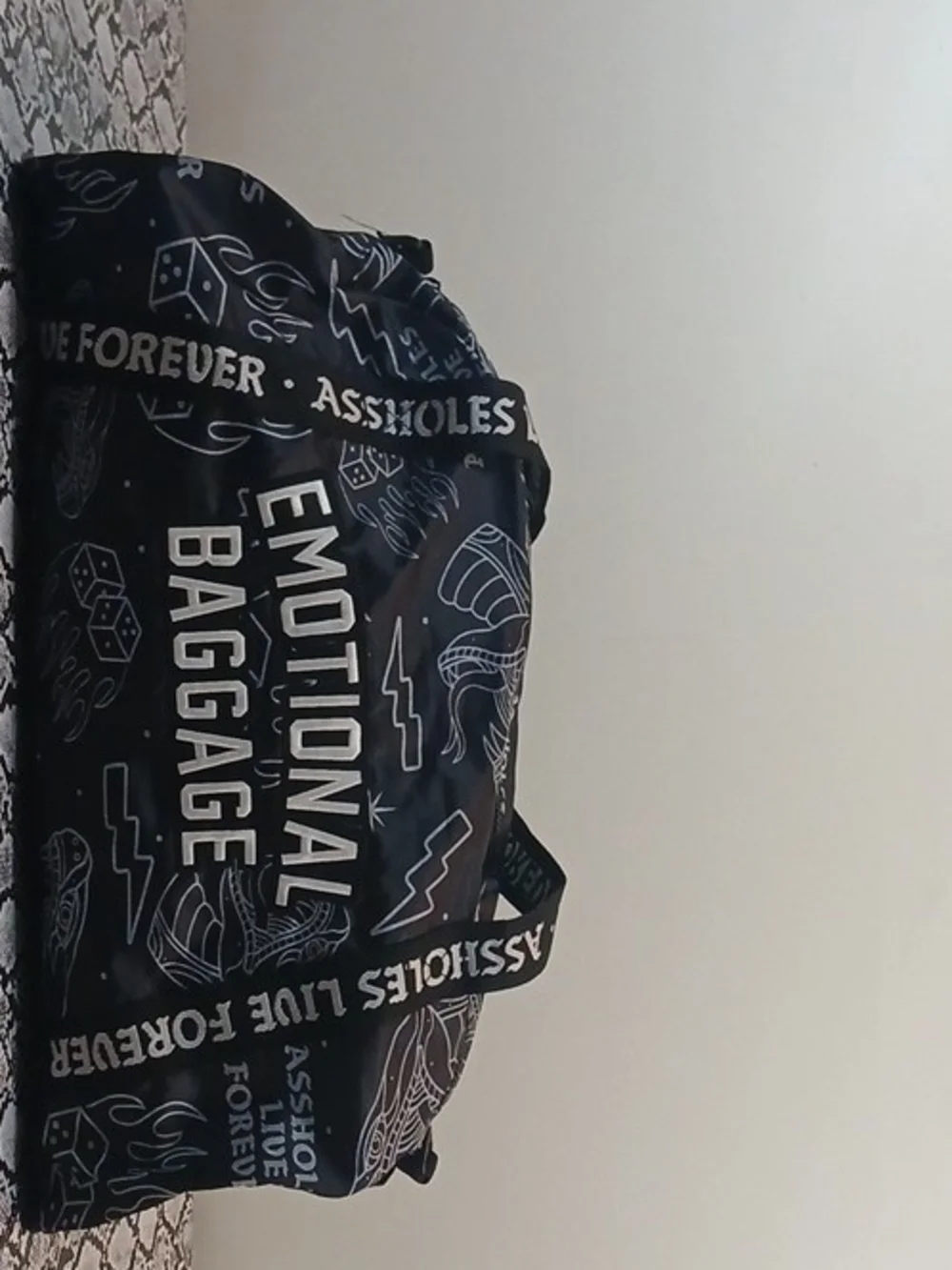Emotional Baggage Graphic Duffel Bag - Black